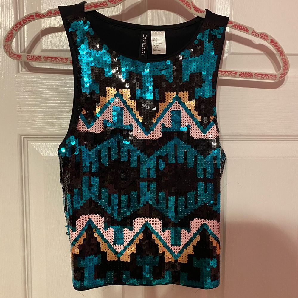 H&M Sequin Crop Top